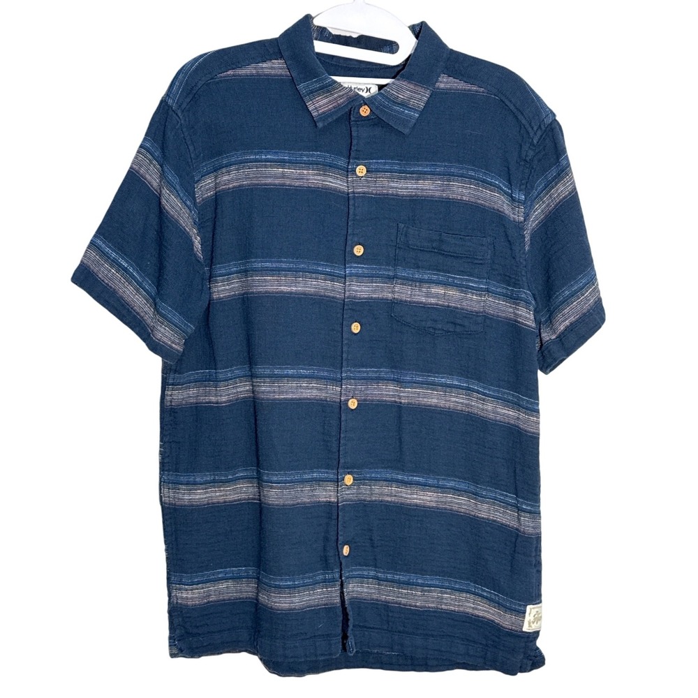 Hurley (Blue) Striped Button Down Shirt Mens Small